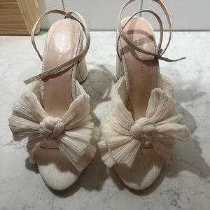 Loeffler Randall Camellia Pearl Pleated Bow Heel size 8